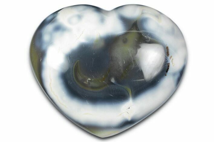 Wide Orca Agate Heart - Madagascar #344038